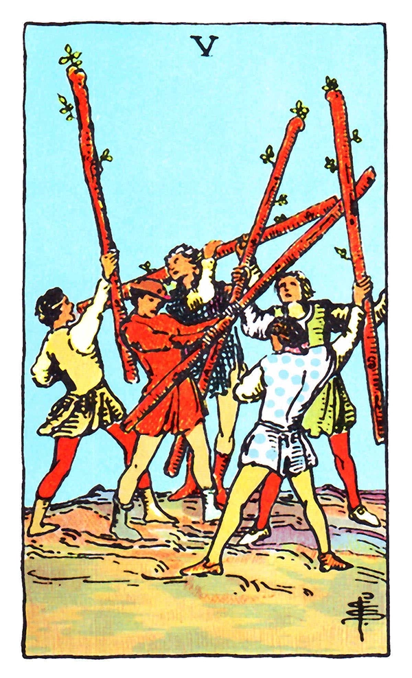 Five of Wands card