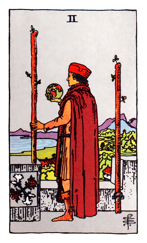 Two of Wands card