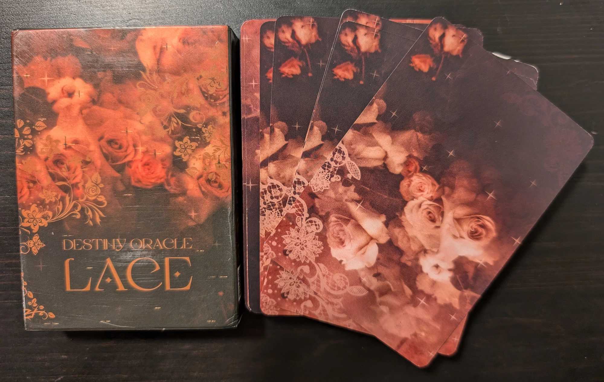 Destiny Oracle Lace box and back of deck stack