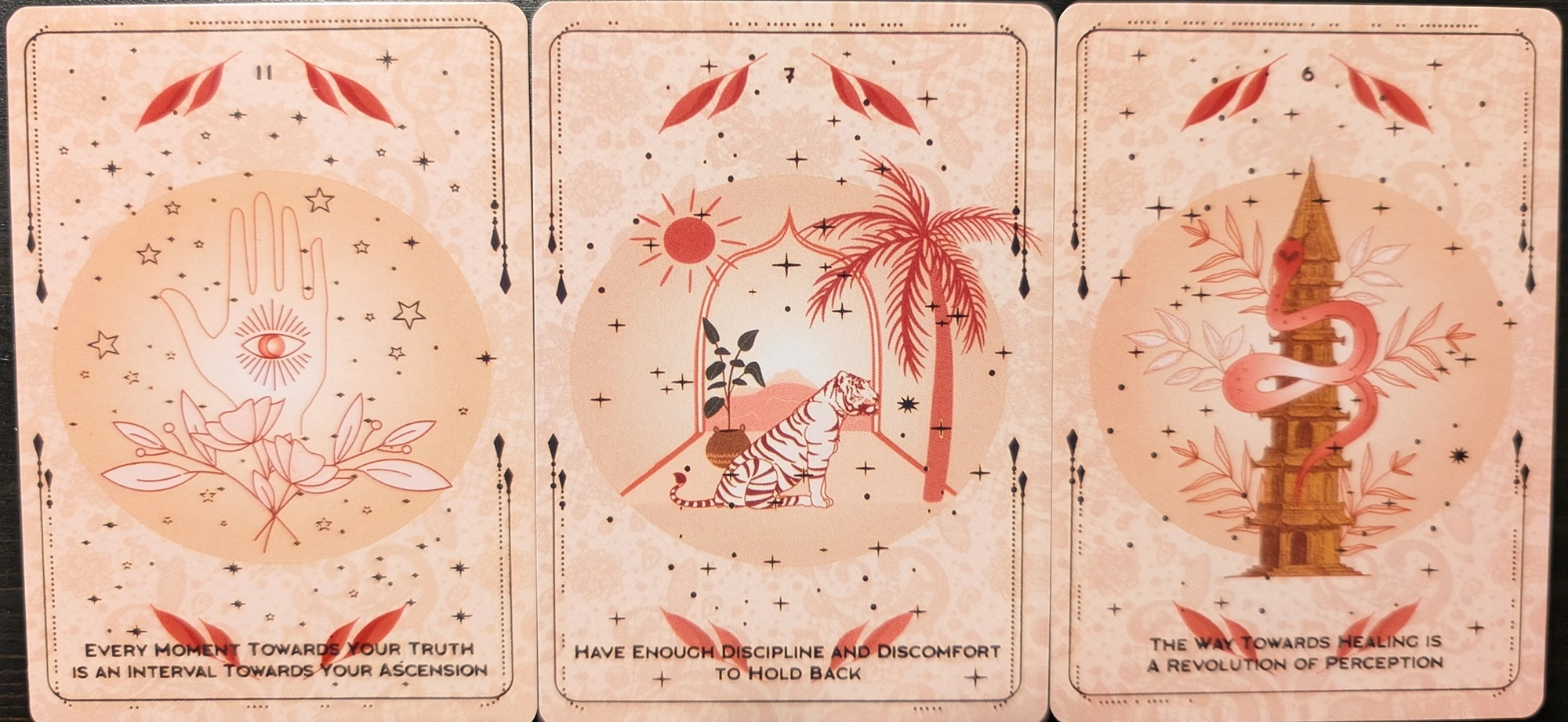 3 cards from the Destiny Oracle Lace deck