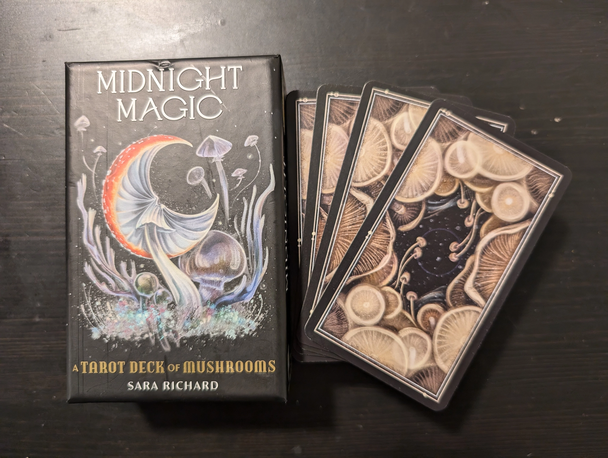 Midnight Magic deck box and back of deck stack