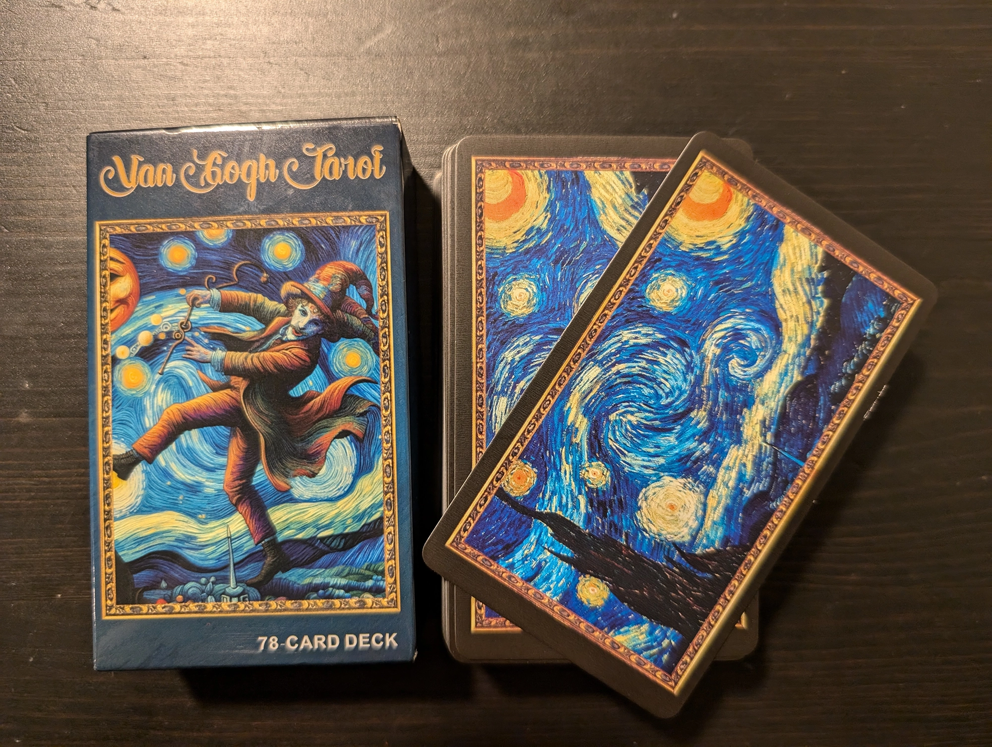 Van Gogh Tarot Deck Box and Back of Card Stack