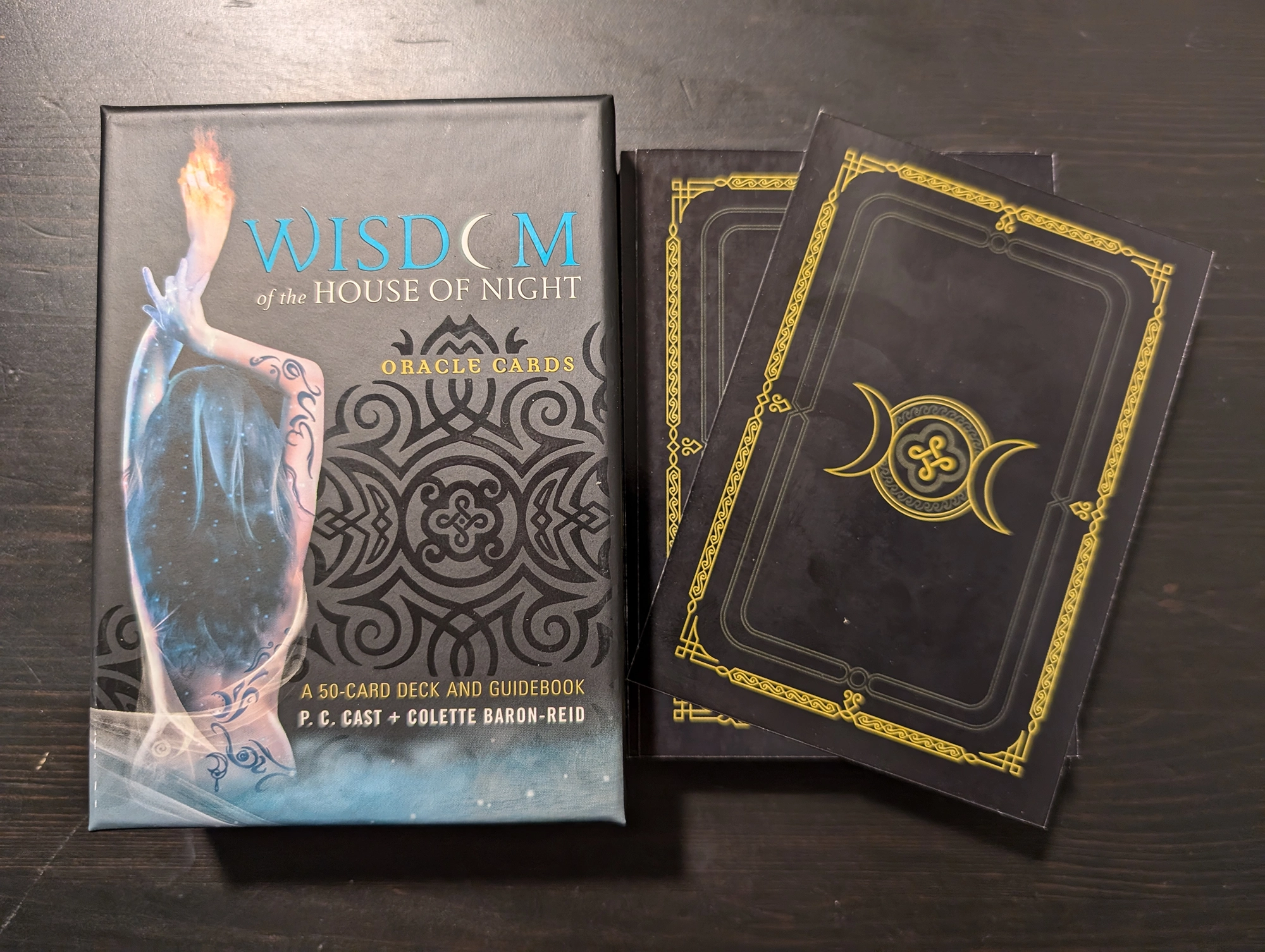 Wisdom of the House of Night Oracle Cards Box and Back of Deck Stack