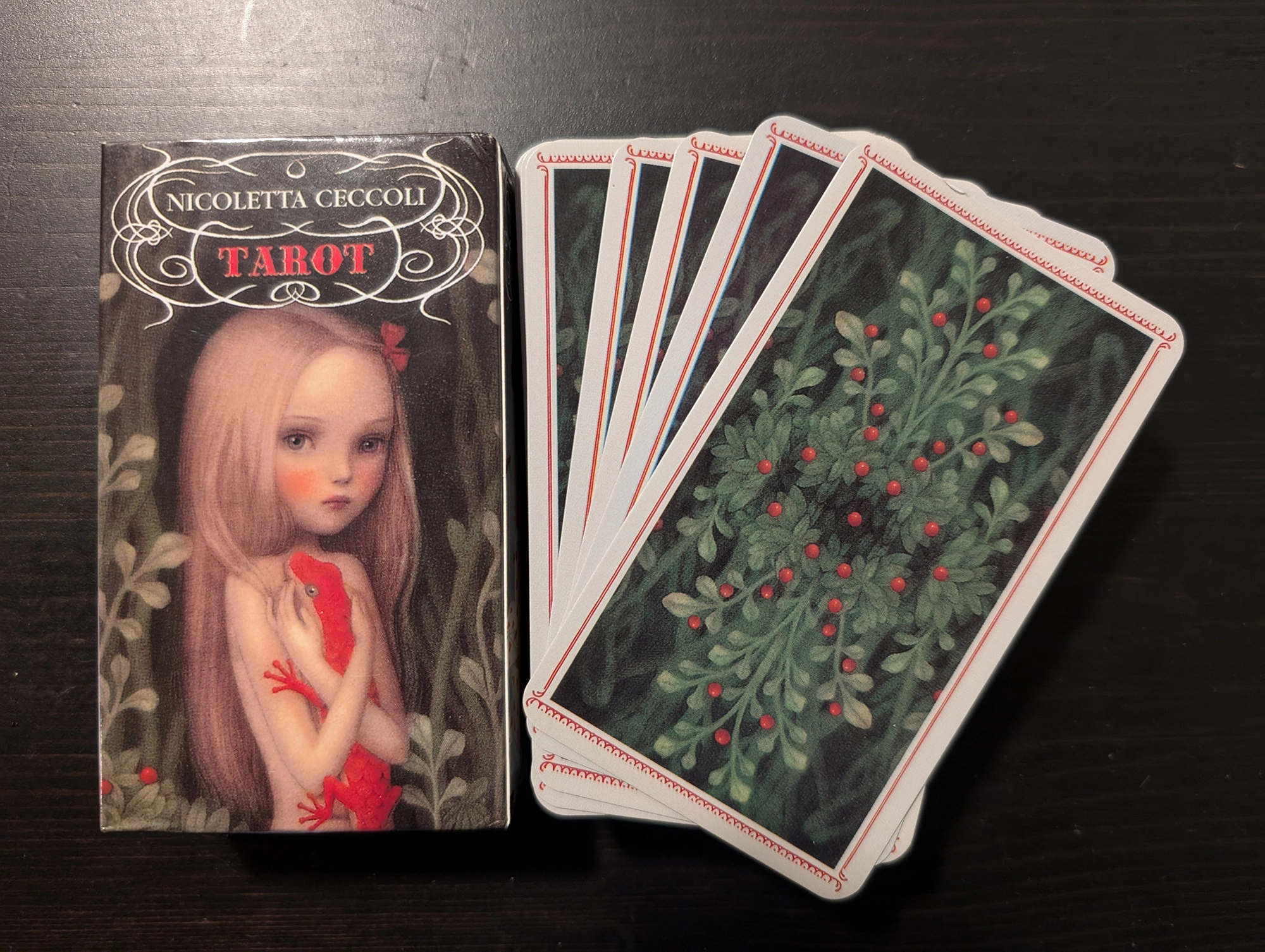 Nicoletta Ceccoli Tarot box and back of deck stack