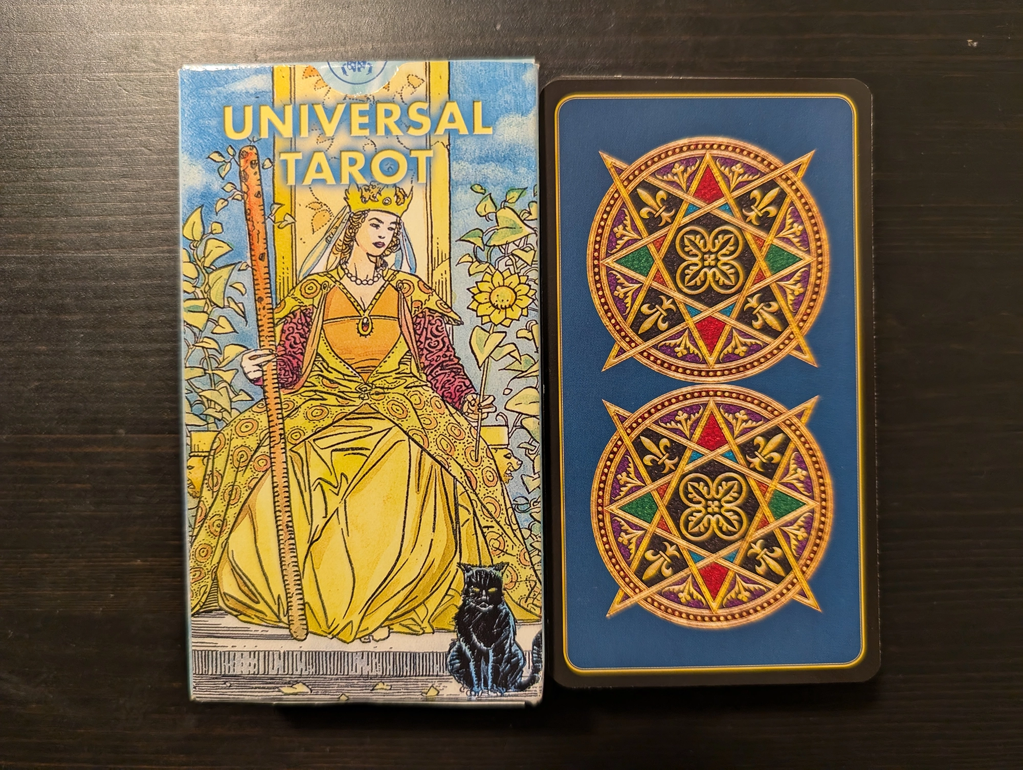 Universal Tarot box and back of card stack