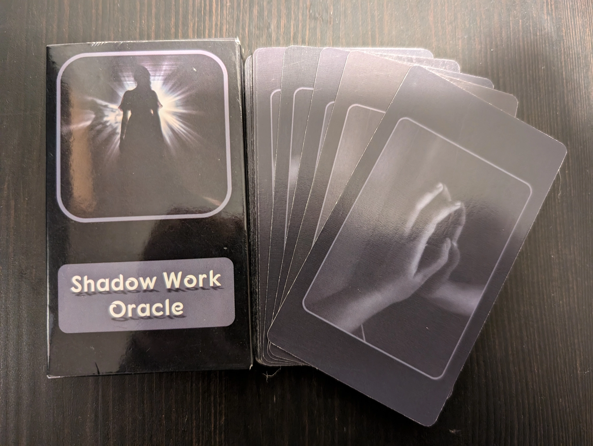 Shadow Work Oracle deck and back of card stack