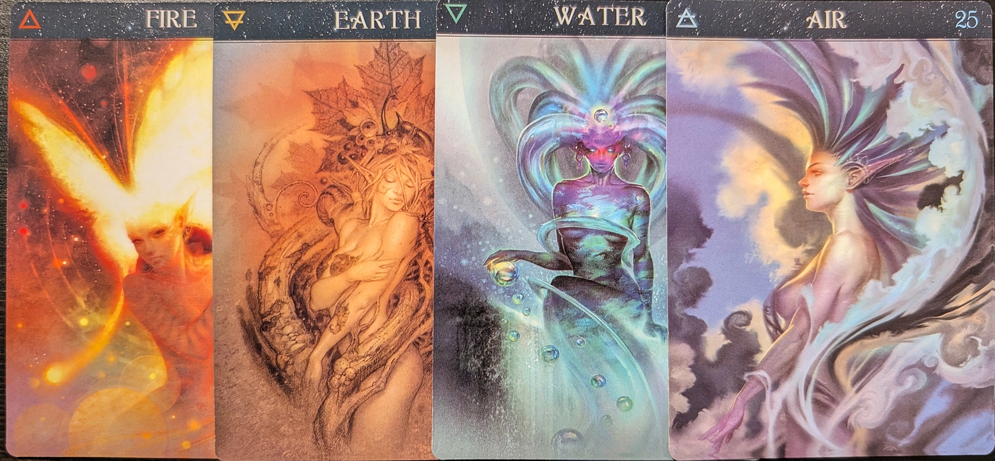 The four elements from the Barbieri Zodiac Oracle. 